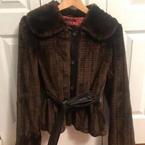 Sisley Brown faux fur jacket
